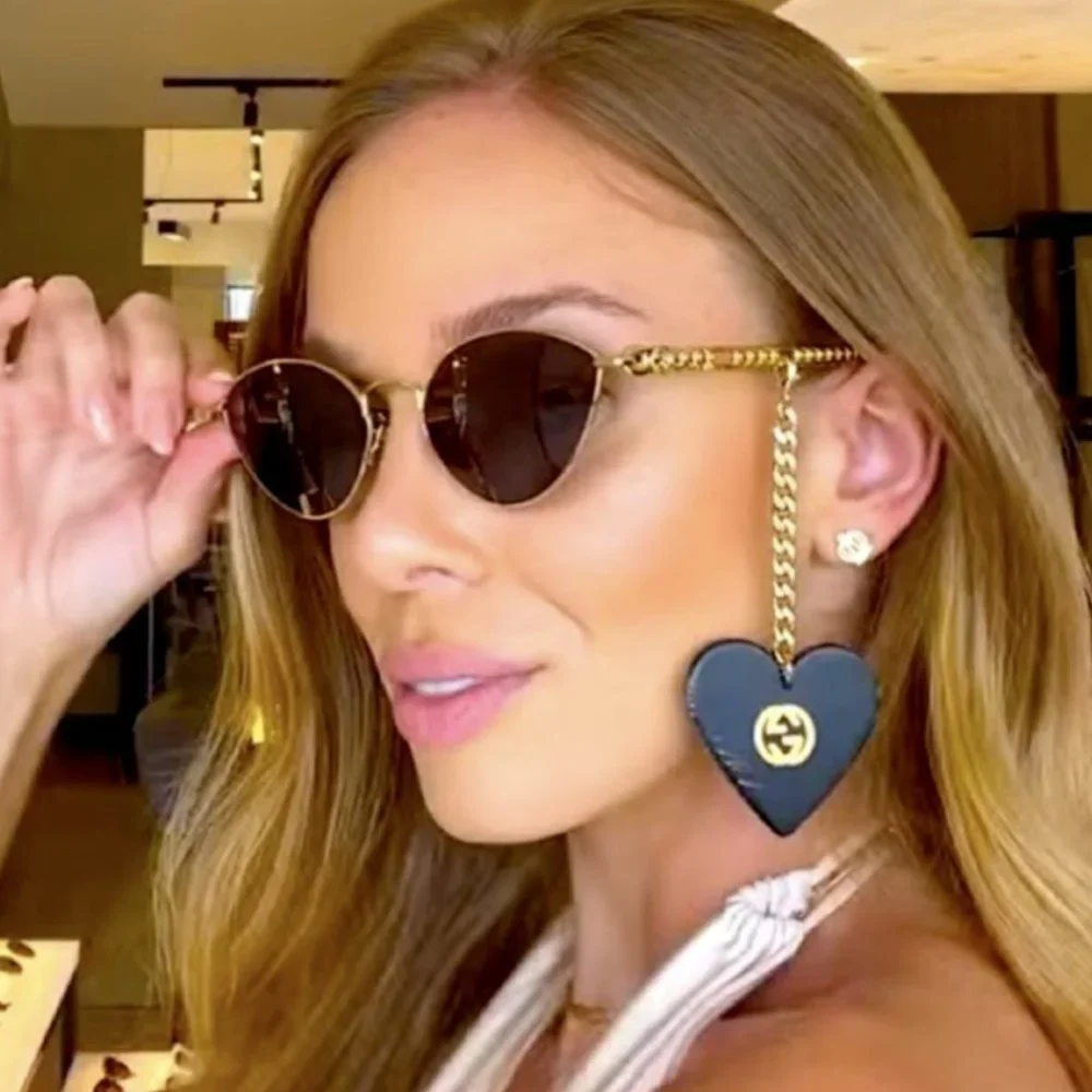 Gucci Gold Chain Sunglasses with Removable Charma